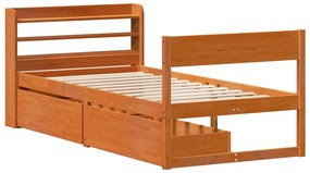 vidaXL Σκελετός Κρεβ. Χωρίς Στρώμα Καφέ Κεριού 100x200 εκ Μασίφ Πεύκο