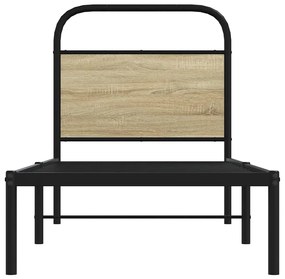 vidaXL Κεφαλάρι Sonoma Δρυς 75 εκ. Ατσάλινο/Επεξεργασμένο Ξύλο