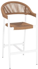 ΣΚΑΜΠΟ BAR ΑΛΟΥΜΙΝΙΟΥ GREGG HM5788.11 ΛΕΥΚΟ-ΜΠΕΖ ΤΗΣ ΑΜΜΟΥ ΣΥΝΘ.RATTAN 55x57x106Υεκ.