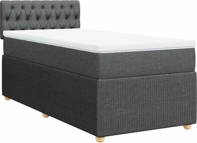 vidaXL Κρεβάτι Boxspring με Στρώμα Σκούρο Γκρι 80x200 εκ. Υφασμάτινο