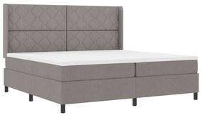 vidaXL Κρεβάτι με ελατήρια με στρώμα Taupe 200 x 200 cm ύφασμα