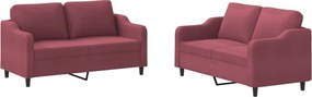 vidaXL Πολυθρόνες Σετ 2 Τεμαχίων Μπορντό από Ύφασμα με Μαξιλάρια
