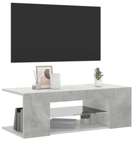 vidaXL Έπιπλο Τηλεόρασης με LED Γκρι Σκυροδέματος 90x39x30 εκ.