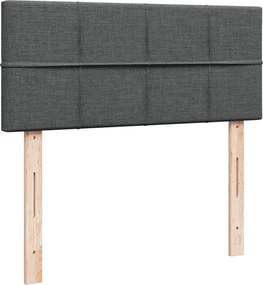 vidaXL Κρεβάτι Boxspring με Στρώμα Σκούρο Γκρι 120x200 εκ. Υφασμάτινο