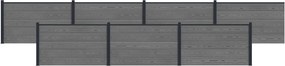 vidaXL Πάνελ Φράχτη 7 pcs WPC και Αλουμίνιο Γκρι