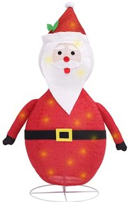 vidaXL Άγιος Βασίλης Χριστουγ. Φιγούρα LED 120 εκ. Πολυτελές Ύφασμα