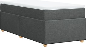vidaXL Κρεβάτι Boxspring με Στρώμα Σκούρο Γκρι 80x200 εκ. Υφασμάτινο