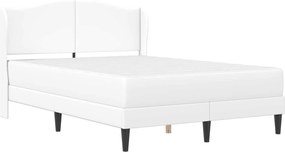vidaXL Σκελετός Κρεβατιού με κεφαλάρι Λευκό 160 x 200 cm Τεχνητό Δέρμα