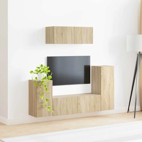 vidaXL Σετ επίπλου τηλεόρασης 4 pcs Δρύς Sonoma Επεξεργασμένο ξύλο