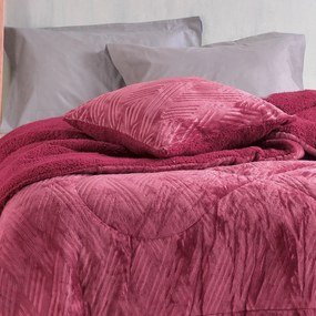 Διακοσμητική Μαξιλαροθήκη Fleece (50x50) Rythmos Lotus Bordo
