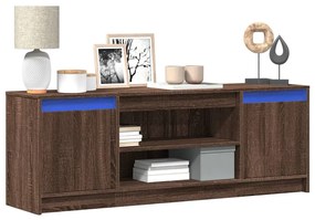 Έπιπλο Τηλεόρασης με LED Καφέ Δρυς 139,5x34x50 εκ. Επεξ. Ξύλο