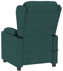 vidaXL Πολυθρόνα Μασάζ Σκούρο Πράσινο Υφασμάτινη