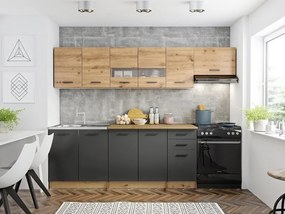 Σετ κουζίνας Houston 1182, 260x60cm, 141 kg, Πάγκος, Πλαστικοποιημένη μοριοσανίδα | Epipla1.gr