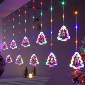 LED Χριστουγεννιάτικα φωτάκια κουρτίνα με φιγούρες RGB 3m 10L - Christmas deco lights curtain RGB