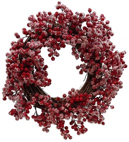 Χιονισμένο Χριστουγεννιάτικο Στεφάνι Berries 35cm 50187157