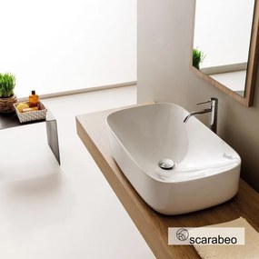 Scarabeo Moon Επικαθήμενος Νιπτήρας Πορσελάνης 70x42εκ White