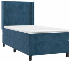 ΚΡΕΒΑΤΙ BOXSPRING ΜΕ ΣΤΡΩΜΑ ΣΚΟΥΡΟ ΜΠΛΕ 90X190 ΕΚ. ΒΕΛΟΥΔΙΝΟ 3132775