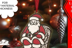 Σετ των 3 Intra απο ξύλο plywood 3mm-4mm πάχος 3D Χριστουγεννιάτικο Στολίδι Άγιου Βασίλη La Δίασταση 8x8 cm INTRAFABR-107936340