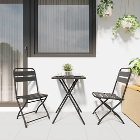 vidaXL Σετ μπιστρό 3 pcs Ανθρακί Ατσάλι