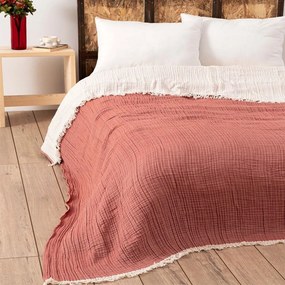 Κουβερλί Muslin Yarn Dyed 194DCH2219 Tile Red L'Εssentiel Maison Υπέρδιπλo 230x250cm 100% Βαμβάκι