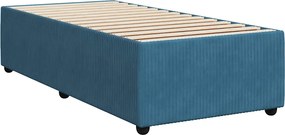 vidaXL Κρεβάτι Boxspring με Στρώμα Μπλε 90x200 εκ. Βελούδινο