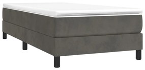 vidaXL Κρεβάτι Boxspring με Στρώμα Σκούρο Γκρι 80x200 εκ. Βελούδινο