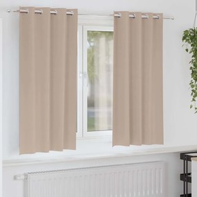 vidaXL Κουρτίνες με κουρτίνες 2 pcs Taupe Πολυεστέρας