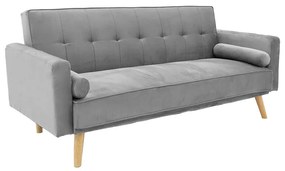 Καναπές-κρεβάτι Success pakoworld 3θέσιος βελούδο γκρι 190x80x84εκ Model: 035-000066