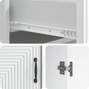 vidaXL Πλαϊνό γραφείο Γυαλιστερό Λευκό 66 x 34,5 x 89,5 εκ