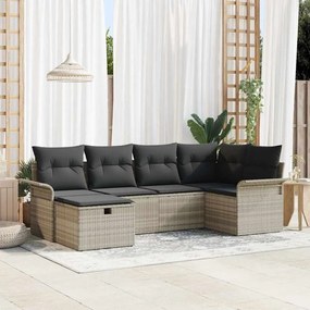 vidaXL Σετ Καναπέ Κήπου 6 pcs Ανοιχτό γκρι 242.5 x 132.5 x 85 εκ.