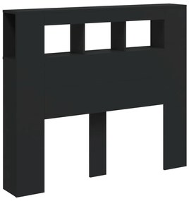 vidaXL Κεφαλάρι Κρεβατιού με LED Μαύρο 120x18,5x103,5 εκ Επεξεργ. Ξύλο