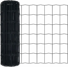vidaXL Φράχτης Εuro Γκρι 0.8 x 10 m Σίδηρος με επικάλυψη PVC