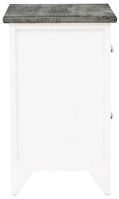 vidaXL Κομοδίνο Γκρι και Λευκό 38 x 28 x 45 εκ. από Ξύλο Παυλώνιας