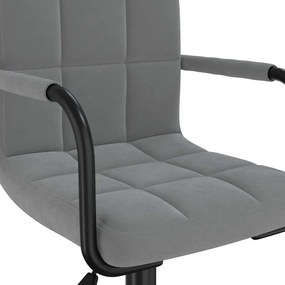 VidaXL Καρέκλες Τραπεζαρίας Περιστρεφόμενες 4 τεμ. Σκ. Γκρι Βελούδινες