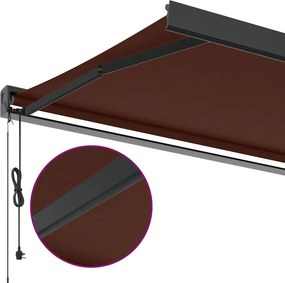 vidaXL Τέντα Πτυσσόμενη Αυτόματη Καφέ 350x250 εκ.
