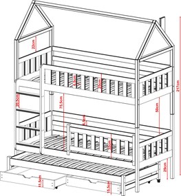Παιδική Κουκέτα Σπιτάκι IGA 90x200 white