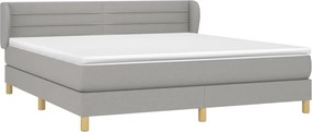 vidaXL Κρεβάτι Boxspring με Στρώμα Αν. Πράσινο 160x200εκ Υφασμάτινο