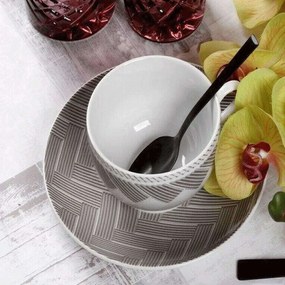 Φλυτζάνι Καφέ Με Πιατάκι Plaza 25.743.17 100ml Beige-Multi Cryspo Trio Porcelain