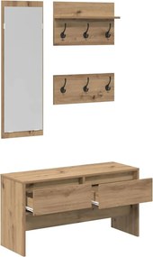 vidaXL Σετ επίπλων χωλ 4 pcs Καρυδιά Χειροποίητης Εργασίας