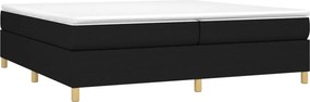 vidaXL Κρεβάτι Boxspring με Στρώμα Μαύρο 200x200 εκ. Υφασμάτινο