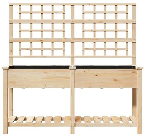 vidaXL Γλάστρα Κήπου Μπεζ 161 x 46 x 152.5 εκ. Στερεό ξύλο έλατου