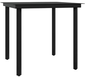 vidaXL Σετ Τραπεζαρίας Κήπου 3 Τεμαχίων Μαύρο με Μαξιλάρια