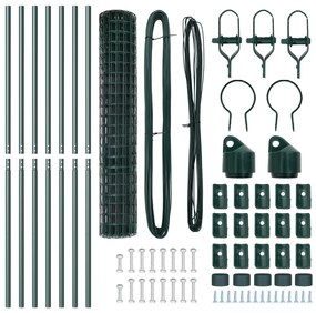vidaXL Euro Fence με 7 Πόλους 1.5x10 μ Γαλβανισμένος Χάλυβας Πράσινος