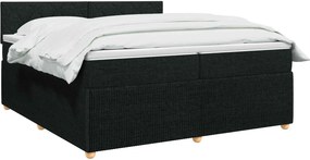 vidaXL Κρεβάτι box spring με στρώμα Μαύρο 200 x 200 cm Ύφασμα