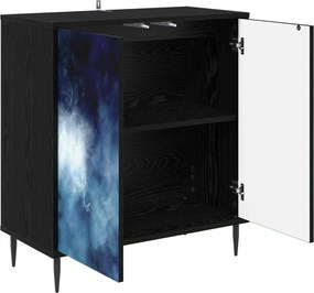 vidaXL Πλαϊνό γραφείο RAALTE Μαύρη Δρυς 69 x 33 x 76 εκ.