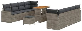 vidaXL Σετ Καναπέ Κήπου με μαξιλάρι 11 pcs Γκρι 90 x 55 x 71 cm