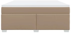 vidaXL Κρεβάτι Boxspring με Στρώμα Καπουτσίνο 180x200 εκ. Συνθ. Δέρμα