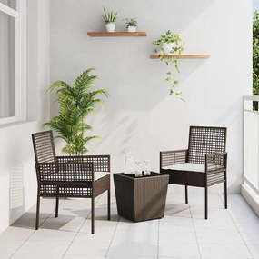 vidaXL Σετ Μπιστρό Κήπου 3 pcs Καφέ συνθετικό ρατάν