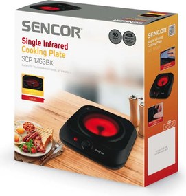 Φορητή Κεραμική Εστία Μονή 1200W 19cm Sencor SCP 1763BK Μαύρη
