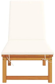 vidaXL Ξαπλώστρα με μαξιλάρι Καφέ 53 x 202 x 89εκ Μασίφ ξύλο ακακίας